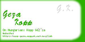 geza kopp business card